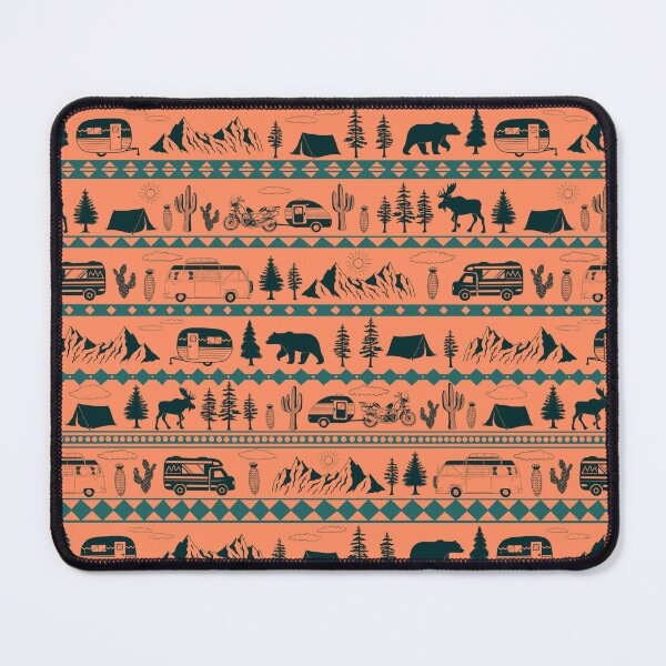 Item preview, Retro Road Trip Seamless Pattern - Desert Pink & Turquois designed and sold by EcoElsa.