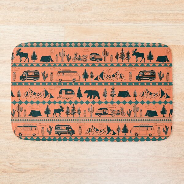 Item preview, Retro Road Trip Seamless Pattern - Desert Pink & Turquois  designed and sold by EcoElsa.