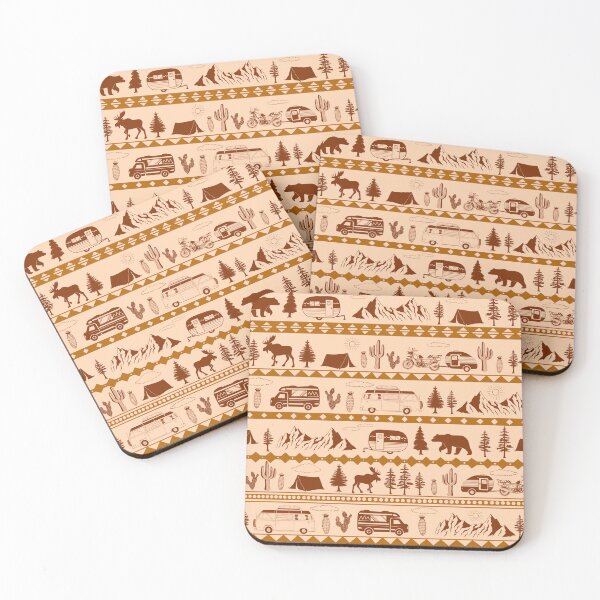 Item preview, Retro Road Trip Seamless Pattern - 60s Browns  designed and sold by EcoElsa.