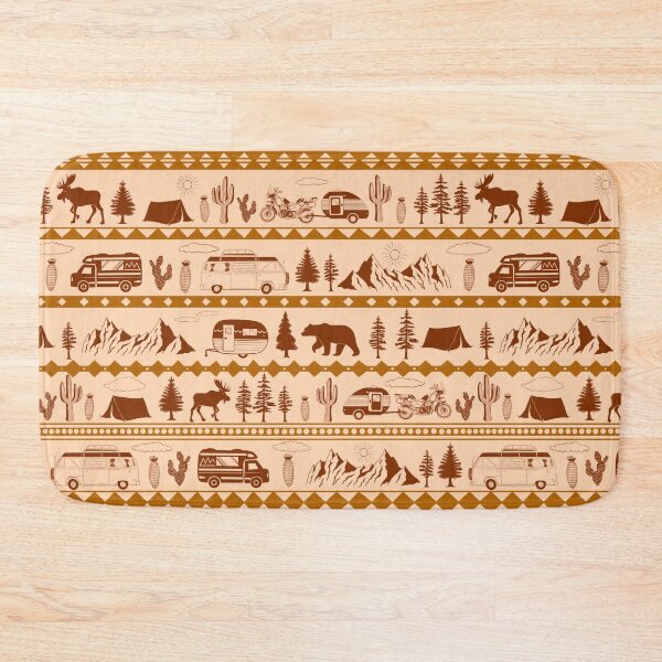 Item preview, Retro Road Trip Seamless Pattern - 60s Browns  designed and sold by EcoElsa.