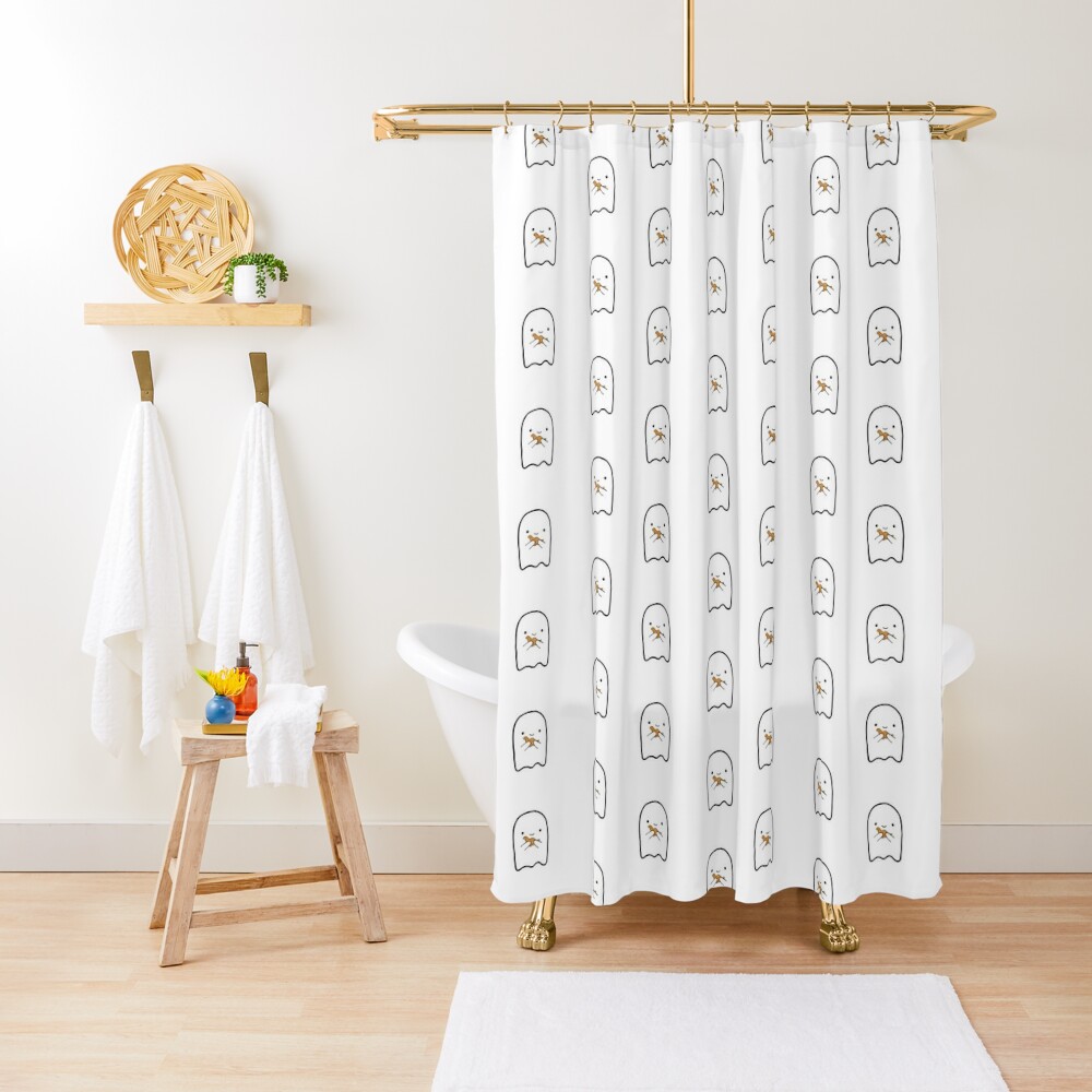Disover Ghost with Dino Nuggie | Shower Curtain