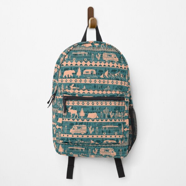Item preview, Retro Road Trip Seamless Pattern - Turquois & Desert Blush  designed and sold by EcoElsa.