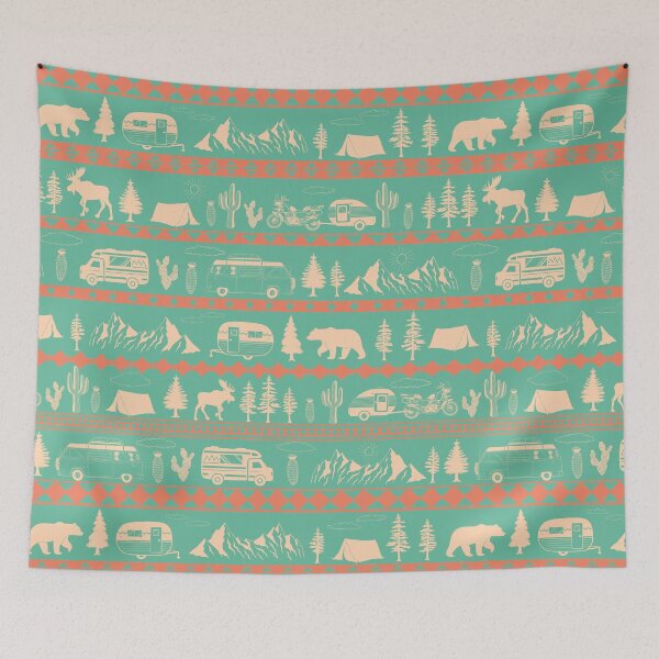 Item preview, Retro Road Trip Seamless Pattern - Desert Cactus designed and sold by EcoElsa.