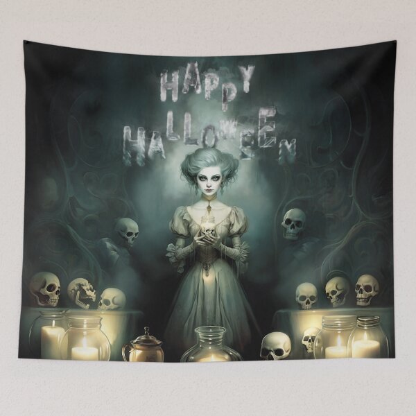 Item preview, the ghost of a girl in a white dress arrives on Halloween night. designed and sold by Dream-Way.