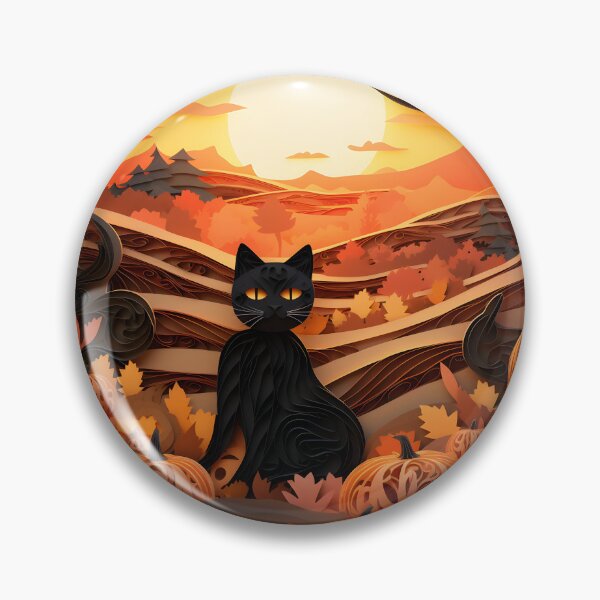 Artikelvorschau, Schwarze Katze-Kürbis-Patch entworfen und verkauft von LittleFirework.