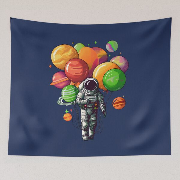 Item preview, Astronaut Holding Planet Balloons  designed and sold by PositiveIdeas.