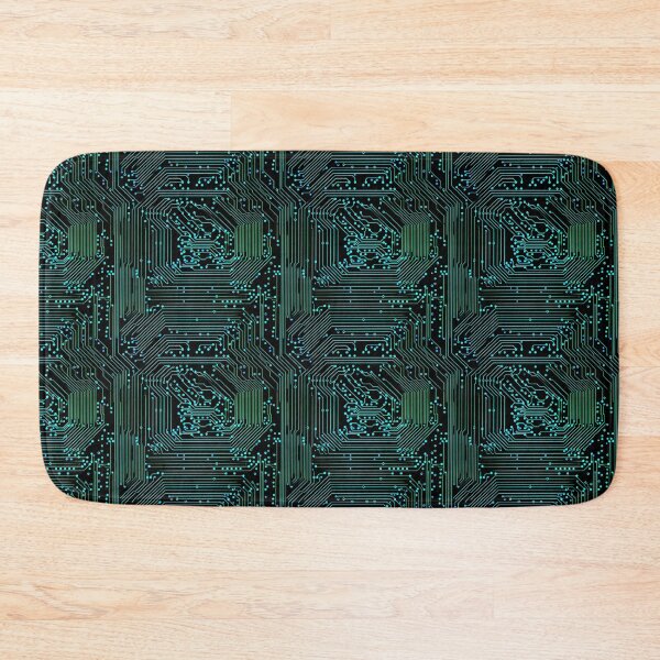 Item preview, Green Black Circuit Board Seamless Pattern designed and sold by Sturdust.