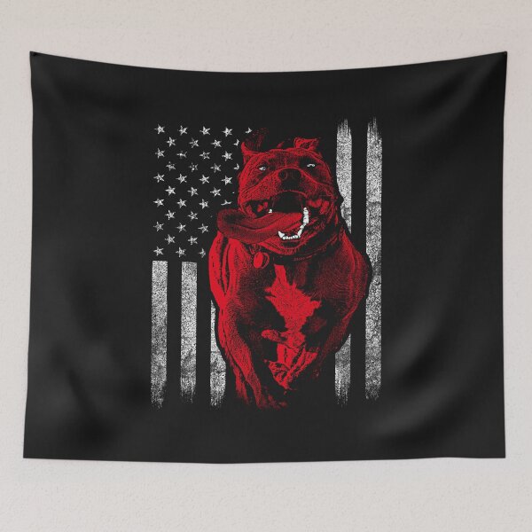 Item preview, American Bully With American Flag In The Background designed and sold by PrintmellcTx.
