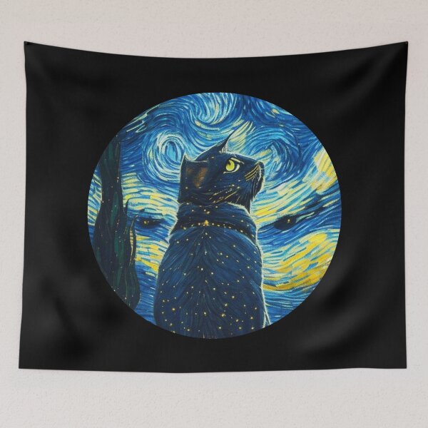Item preview, Starry night Cat Van gogh Style designed and sold by Vangoholic.