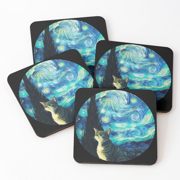 Item preview, Starry night Cat Van gogh Style designed and sold by Vangoholic.