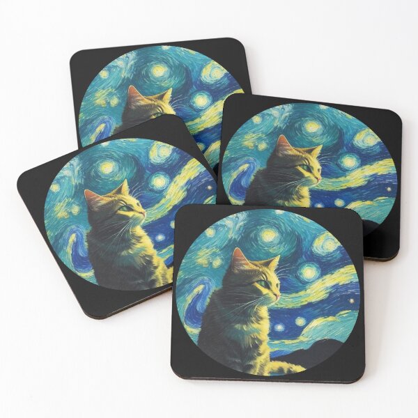 Item preview, Starry night Cat Van gogh Style designed and sold by Vangoholic.