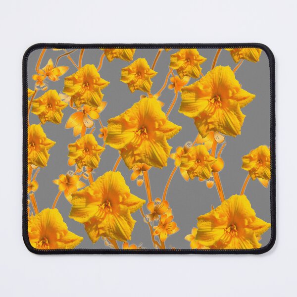 Item preview, GOLDEN FLOWERS GARDEN PATTERNS GREY ART designed and sold by sharlesart.