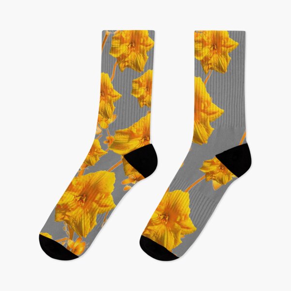 Item preview, GOLDEN FLOWERS GARDEN PATTERNS GREY  ART designed and sold by sharlesart.