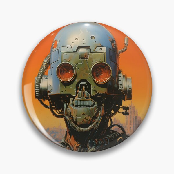Item preview, Rusty Robot Against a Deserted Post-apocalyptic Landscape and a Ruined City designed and sold by Je-we.