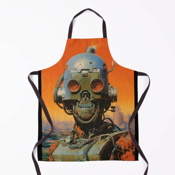Item preview, Rusty Robot Against a Deserted Post-apocalyptic Landscape and a Ruined City designed and sold by Je-we.