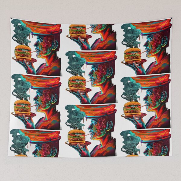 Item preview, Steaming Abstract Delicious Burger, Food Lovers designed and sold by Livn2laugh.