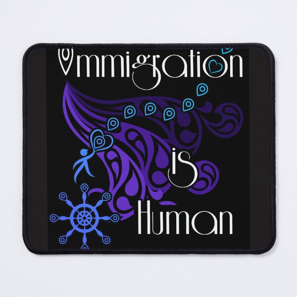 Item preview, Immigration is Human in Blue designed and sold by PVR VisualArtist Pamela Vasquez Rodriguez.