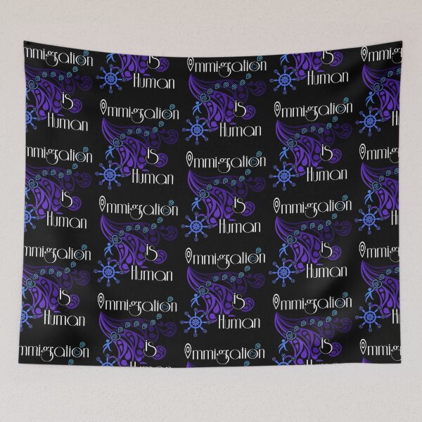 Item preview, Immigration is Human in Blue designed and sold by PVR VisualArtist  Pamela Vasquez Rodriguez.