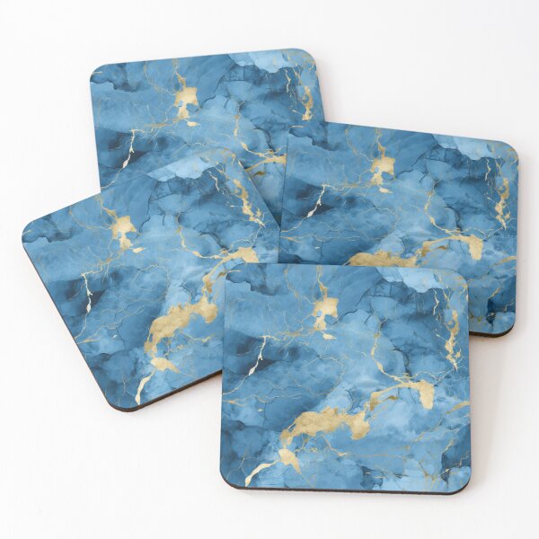 Item preview, Blue And Gold Marble Style Seamless Pattern designed and sold by AerinDigital.