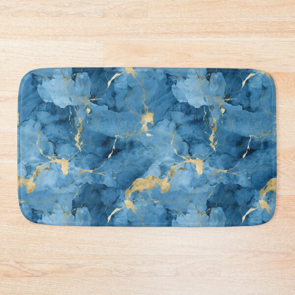 Item preview, Blue And Gold Marble Style Seamless Pattern designed and sold by AerinDigital.