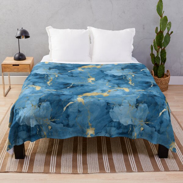 Item preview, Blue And Gold Marble Style Seamless Pattern designed and sold by AerinDigital.