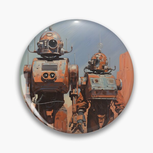 Item preview, Two Rusty Robots Against a Deserted Post-apocalyptic Landscape designed and sold by Je-we.
