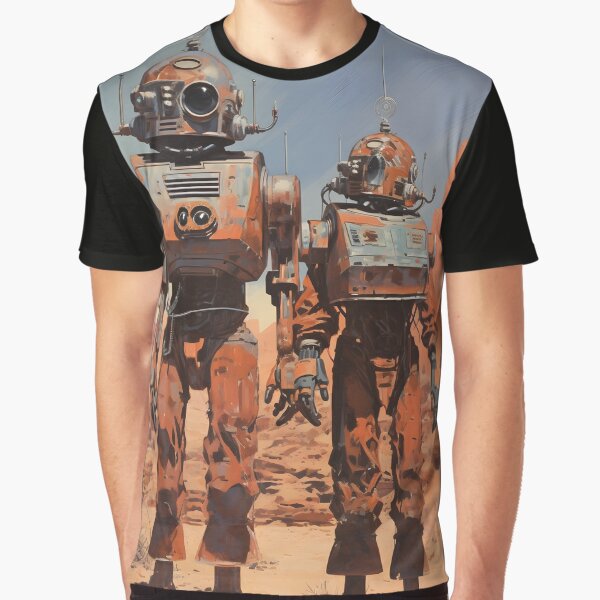 Item preview, Two Rusty Robots Against a Deserted Post-apocalyptic Landscape designed and sold by Jew-e.