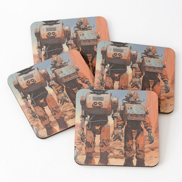 Item preview, Two Rusty Robots Against a Deserted Post-apocalyptic Landscape designed and sold by Je-we.