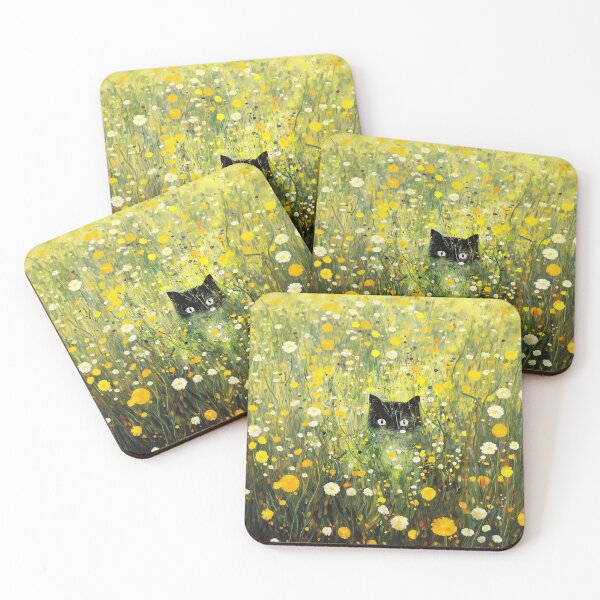Item preview, Gustav Klimt Style Hiding Garden Cat designed and sold by sophiesdesigns53.