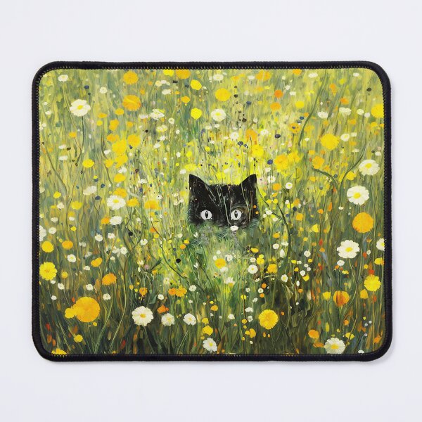 Item preview, Gustav Klimt Style Hiding Garden Cat designed and sold by sophiesdesigns53.