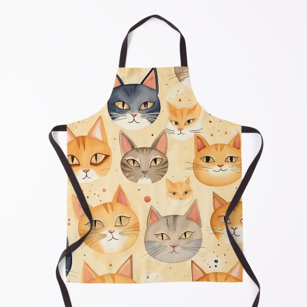 Item preview, Watercolor Cartoon Cat Faces designed and sold by dreamscrape.