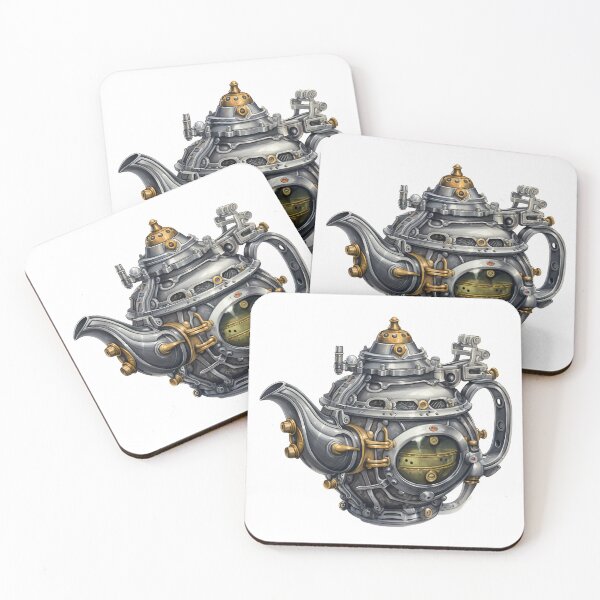 Item preview, Steampunk Teapot – Vintage Clockwork Illustration designed and sold by SchorlCraft.