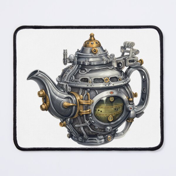 Item preview, Steampunk Teapot – Vintage Clockwork Illustration designed and sold by SchorlCraft.