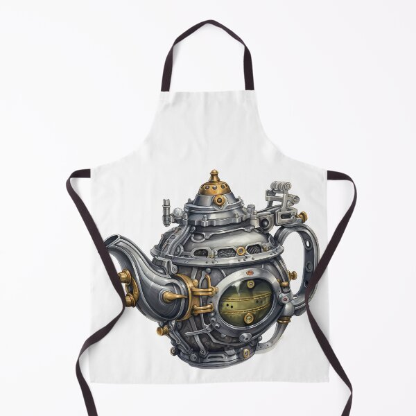 Item preview, Steampunk Teapot – Vintage Clockwork Illustration designed and sold by SchorlCraft.