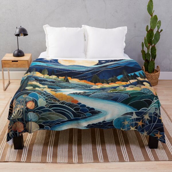 Item preview, Night landscape with moon Impressionism/ designed and sold by Lynnchabot.