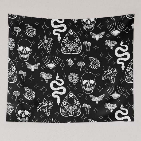 Item preview, Whimsigothic white on black designed and sold by Quick Brown Fox Canada.
