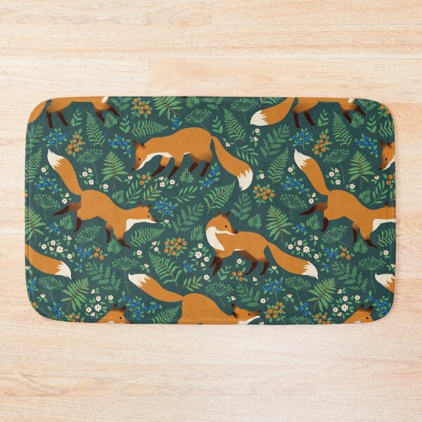 Item preview, Forest Wildlife Pattern with Hand Drawn Foxes and forest plants designed and sold by AngelinaBambina.