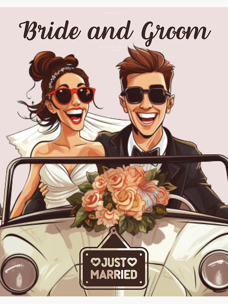 Bride and Groom Just Married Gifts for Newlyweds and Wedding Guests Art  Board Print for Sale by KasiaKos
