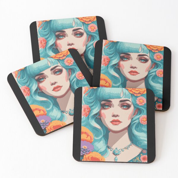Item preview,  beautiful girl blending floral chaos and solar radiance in a seaside setting designed and sold by Art-Filter.