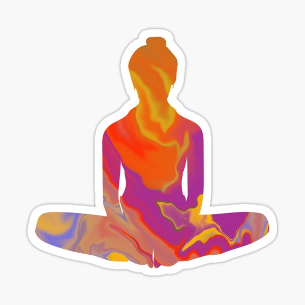 Seated Yoga Pose Sticker
