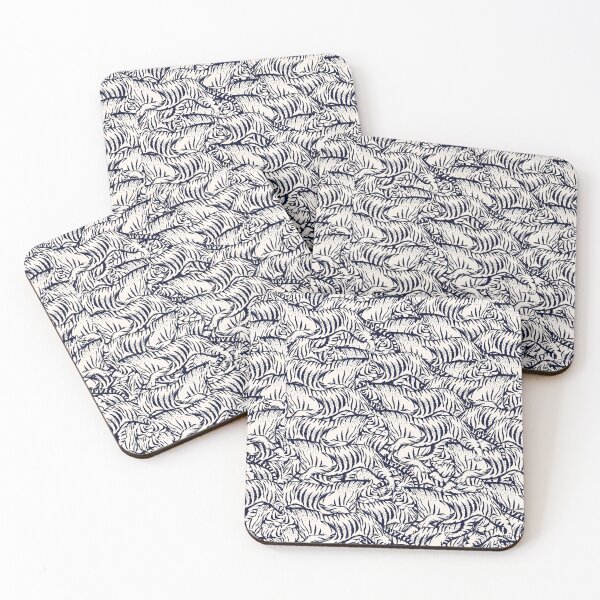 Item preview, Monochrome Majesty: Black and White Tigers Pattern Graphic designed and sold by mptshirtdesign.