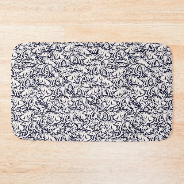 Item preview, Monochrome Majesty: Black and White Tigers Pattern Graphic designed and sold by mptshirtdesign.