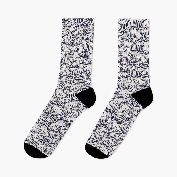 Item preview, Monochrome Majesty: Black and White Tigers Pattern Graphic designed and sold by mptshirtdesign.