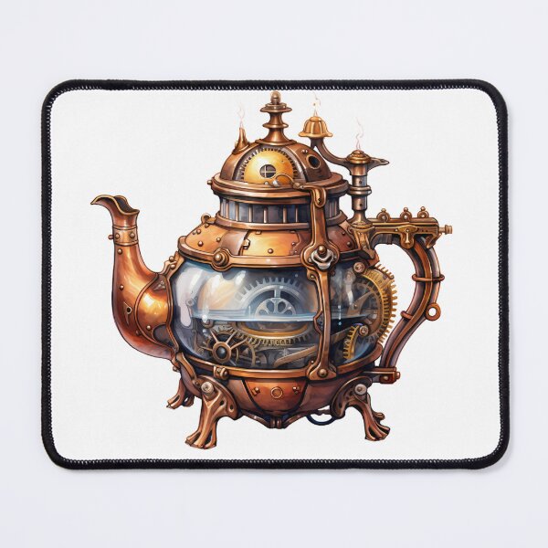 Item preview, Steampunk Teapot – Vintage Clockwork Illustration designed and sold by SchorlCraft.