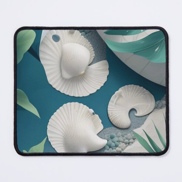 Item preview, Tranquil Seashell Haven: Captivating White Sands and Organic Greenery designed and sold by TribalNative.