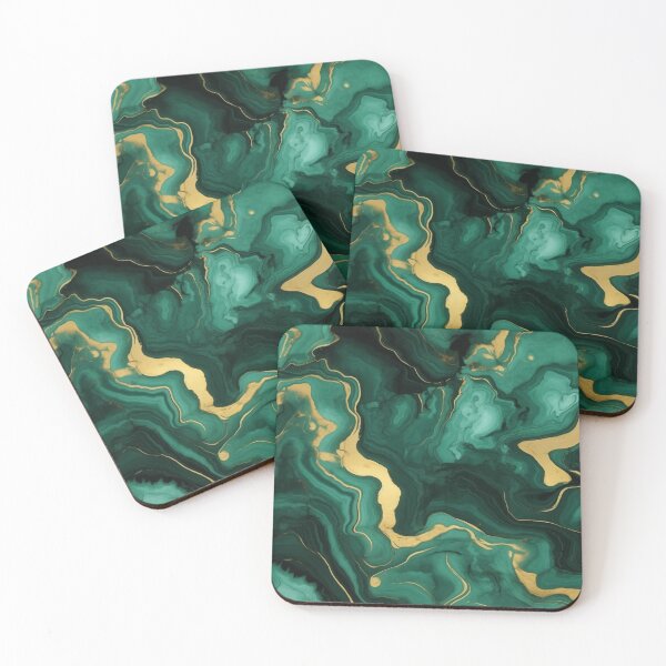 Item preview, Emerald Green And Gold Marble Style Seamless Pattern designed and sold by AerinDigital.