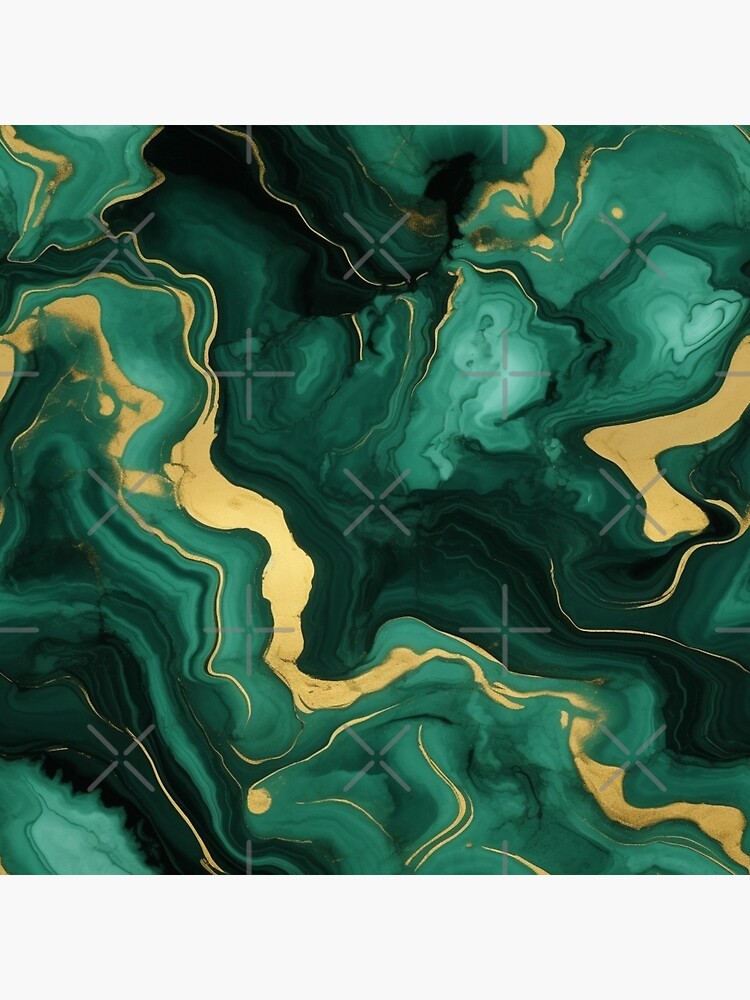 Seamless pattern with marble emerald green and gold Wrapping Paper