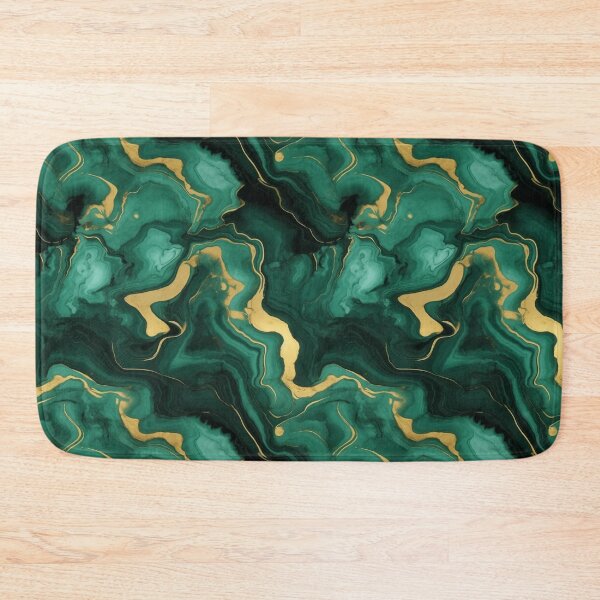 Item preview, Emerald Green And Gold Marble Style Seamless Pattern designed and sold by AerinDigital.
