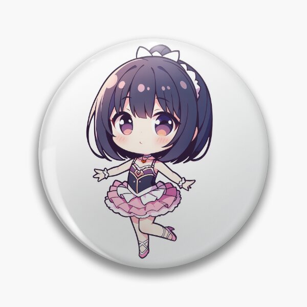Artikelvorschau, Bezaubernder Chibi-Ballerina-Aufkleber: Graceful Dance Delight entworfen und verkauft von Wave-Level.