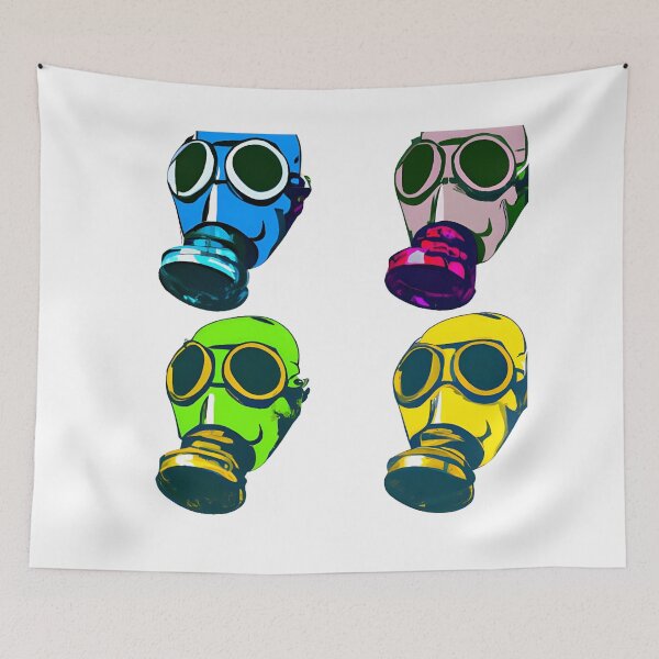 Item preview, Pop Art Gas Mask  background designed and sold by simaso.
